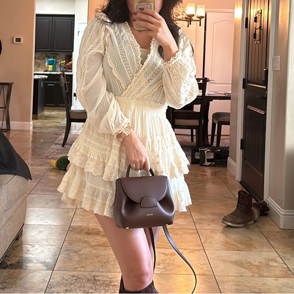 LoveShackFancy Cream Ruffle Mini Dress - Picture 8 of 9